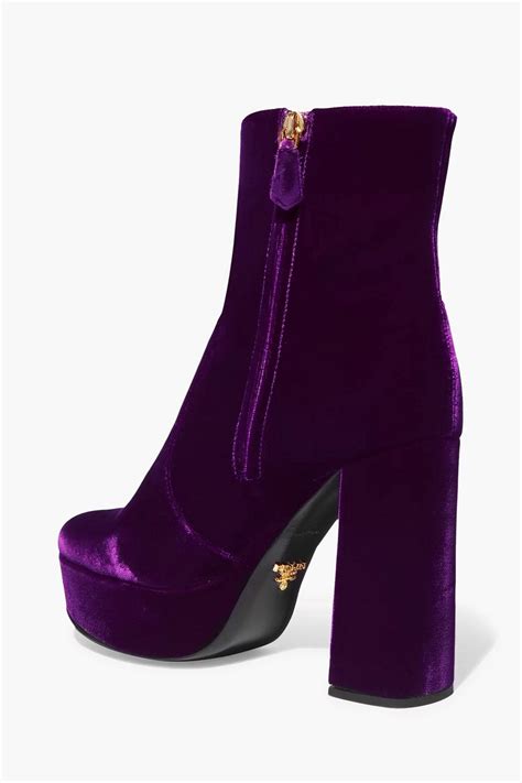 prada velvet square boots with gold heel|Womens Prada Heels .